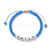 10Pcs Natural & Dyed Malaysia Jade Beaded Bracelet BJEW-JB10074-2