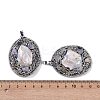 Natural Shell Polymer Clay Rhinestone Pendants KK-F868-20P-02-3