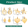 20Pcs 4 Styles 304 Stainless Steel Pendants STAS-PH0006-62-4