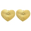 Ion Plating(IP) 304 Stainless Steel Heart Stud Earrings EJEW-I316-07G-1