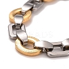 PVD Vacuum Plating 201 Stainless Steel Link Chain Bracelet STAS-E160-05GP-2