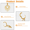 2Pairs 2 Colors 304 Stainless Steel Hoop Earrings EJEW-HS0001-25-4