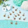 16Pcs 2 Style Flower with Word Wood M1R/M1L Pendant Locking Stitch Markers HJEW-AB00646-4