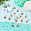 16Pcs 2 Style Flower with Word Wood M1R/M1L Pendant Locking Stitch Markers HJEW-AB00646-4