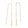 Long Chain with Rectangle Bar Dangle Stud Earrings EJEW-A067-16G-2