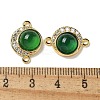 Brass Micro Pave Clear Cubic Zirconia Connector Charms KK-R210-30G-01-3