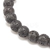 Natural Lava Rock Stretch Bracelet with Alloy Turtle Beaded BJEW-JB08309-02-5