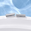 Tarnish Resistant Cuboid 304 Stainless Steel Stud Crawler Earrings EJEW-O052-45P-4