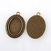 Vintage Tibetan Alloy Pendant Cabochon Bezel Settings TIBEP-M018-39AB-NF-2