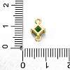 Brass Cubic Zirconia Rhombus Connector Charms KK-F894-12G-02-3