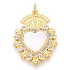 Brass Micro Pave Clear Cubic Zirconia Pendants KK-N268-44G-1