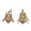 Brass Clear Cubic Zirconia Constellation Charms KK-J278-33G-C-2