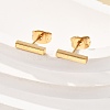 Cuboid Ion Plating(IP) 304 Stainless Steel Stud Crawler Earrings LS-EJEW-O052-45G-1