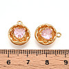 Brass Micro Pave Cubic Zirconia Charms KK-N262-114B-G-3