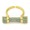 Rack Plating Brass Micro Pave Cubic Zirconia Cuff Rings for Women KK-M021-02G-02-2