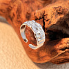 Hammered 304 Stainless Steel Cuff Rings RJEW-S626-04P-1