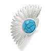 304 Stainless Steel Synthetic Turquoise Cuff Rings G-Z056-07P-04-1