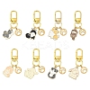 8Pcs Dog & Paw Print Alloy Enamel Pendant Decorations HJEW-YW00215-1