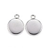 Tarnish Resistant 304 Stainless Steel Pendant Cabochon Settings LS-STAS-G127-13-8mm-P-2