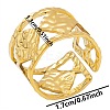 Minimalist Rhombus 304 Stainless Steel American European Wide Band Cuff Rings for Women ZM1805-2-1