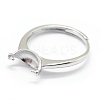 Adjustable Rhodium Plated Sterling Silver Ring Components STER-I016-008P-3