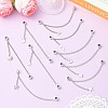 9Pcs 9 Styles Zinc Alloy European Safety Chains with Dangle Charms HJEW-CJ0001-23-6