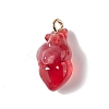 Transparent Resin Pendants RESI-E028-01G-03-2