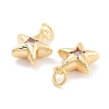 Brass with Cubic Zirconia Pendants KK-P271-38B-02G-2