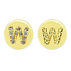 Brass Micro Pave Clear Cubic Zirconia Beads KK-T030-LA843-WX3-3