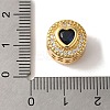 Heart Real 18K Gold Plated Brass Micro Pave Cubic Zirconia European Beads KK-G511-01G-02-3