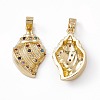 Brass Micro Pave Cubic Zirconia Pendants KK-E068-VC051-1