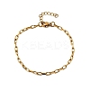 304 Stainless Steel Paperclip Chain Bracelets for Women Men BJEW-A050-03G-4
