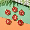 Golden Plated Alloy Enamel Charms ENAM-S118-03B-5