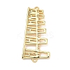 Brass Hollow Trapezoid Connector Charms KK-P345-14G-1
