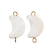 Natural Shell Moon Connector Charms STAS-D378-24G-1