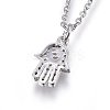 Brass Micro Pave Cubic Zirconia Pendant Necklaces NJEW-L146-08-3