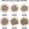 330Pcs 6 Style 202 Stainless Steel Beads STAS-UN0027-07-5