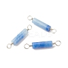 Dyed & Heated Natural Blue Aventurine Connector Charms PALLOY-JF01574-12-1