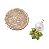 5Pcs 5 Colors ABS Plastic Imitation Pearl Round & Dyed Synthetic Turquoise Tassel Pendants PALLOY-JF03515-5