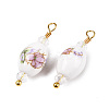 Handmade Porcelain Pendants KK-P242-19G-02-1-4