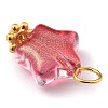 Electroplate Glass Charms PALLOY-JF00463-M-4