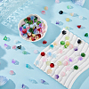 200Pcs 20 Colors Glass Gradient Color Bead Caps GLAA-HS0001-03-5