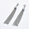 Tarnish Resistant 304 Stainless Steel Tassels Big Pendant Decorations HJEW-G011-01P-2