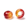 Two Tone Transparent Crackle Acrylic European Beads TACR-P009-B01-04-2