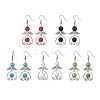 5 Pairs 5 Styles Natural & Synthetic Mixed Gemstone Round Beaded Dangle Earrings EJEW-JE05550-S-1