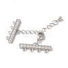 Brass Micro Pave Cubic Zirconia Chain Extender LS-KK-L216-004A-P-2