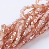 Electroplate Glass Beads Strands EGLA-F121-HR-B04-1