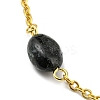 Natural Mixed Gemstone Nuggets Beaded Anklet with PVD Vacuum Plating 304 Stainless Steel Chains AJEW-Z008-04-3