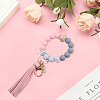 1Pcs Silicone Round Beaded Keychain Wristlet AJEW-CL0001-11C-3