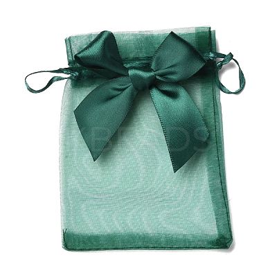 Rectangle Lace Organza Drawstring Gift Bags OP-K002-02-1